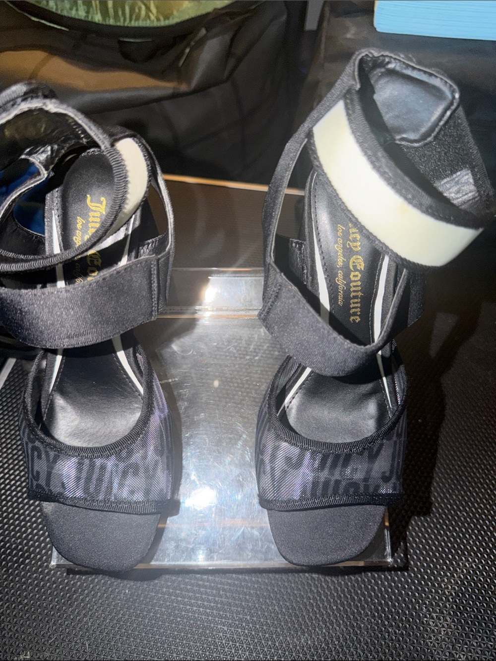 Juicy Couture Black Block Heel Sandals Size 6
